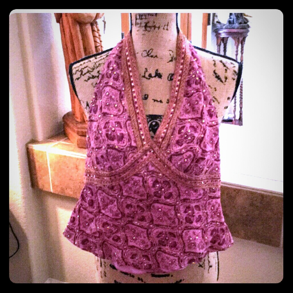 Sequined Halter Top
